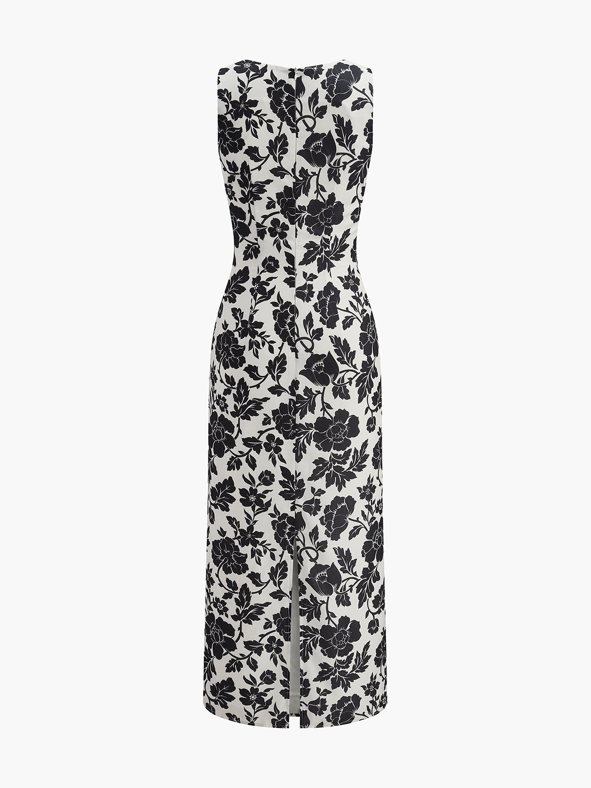 Geblümtes Slipdress mit eckigem Ausschnitt