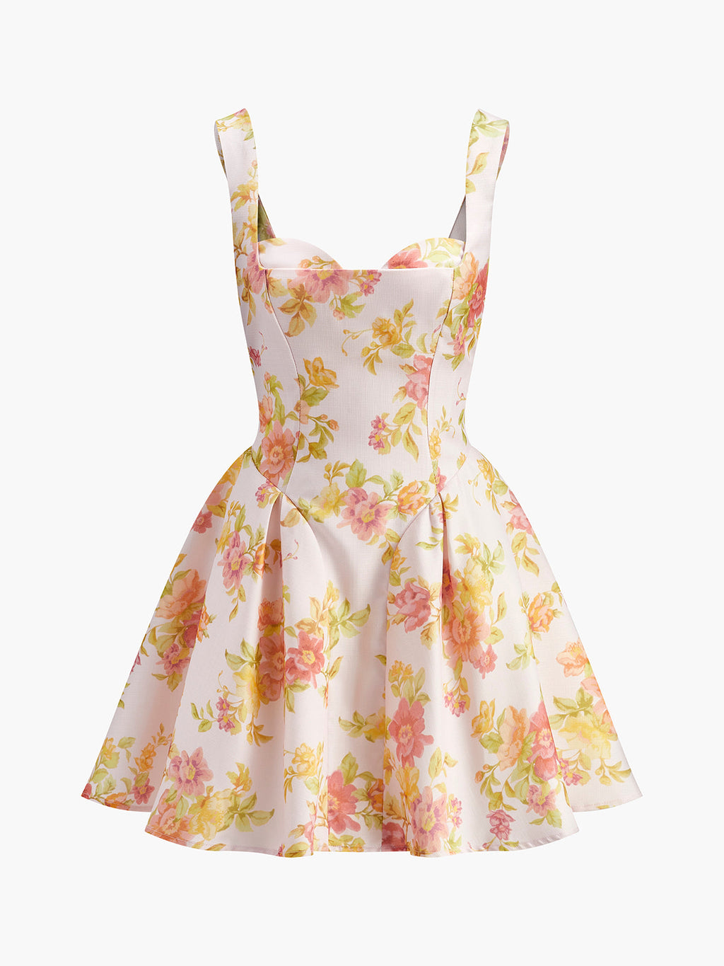 Robe sans manches à décolleté en cœur à imprimé floral