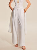 High-Waist-Hose mit weitem Bein und Taschen