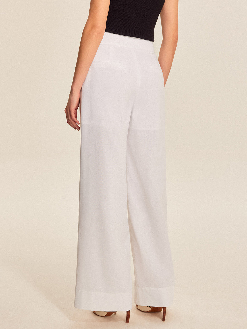 High-Waist-Hose mit weitem Bein und Taschen