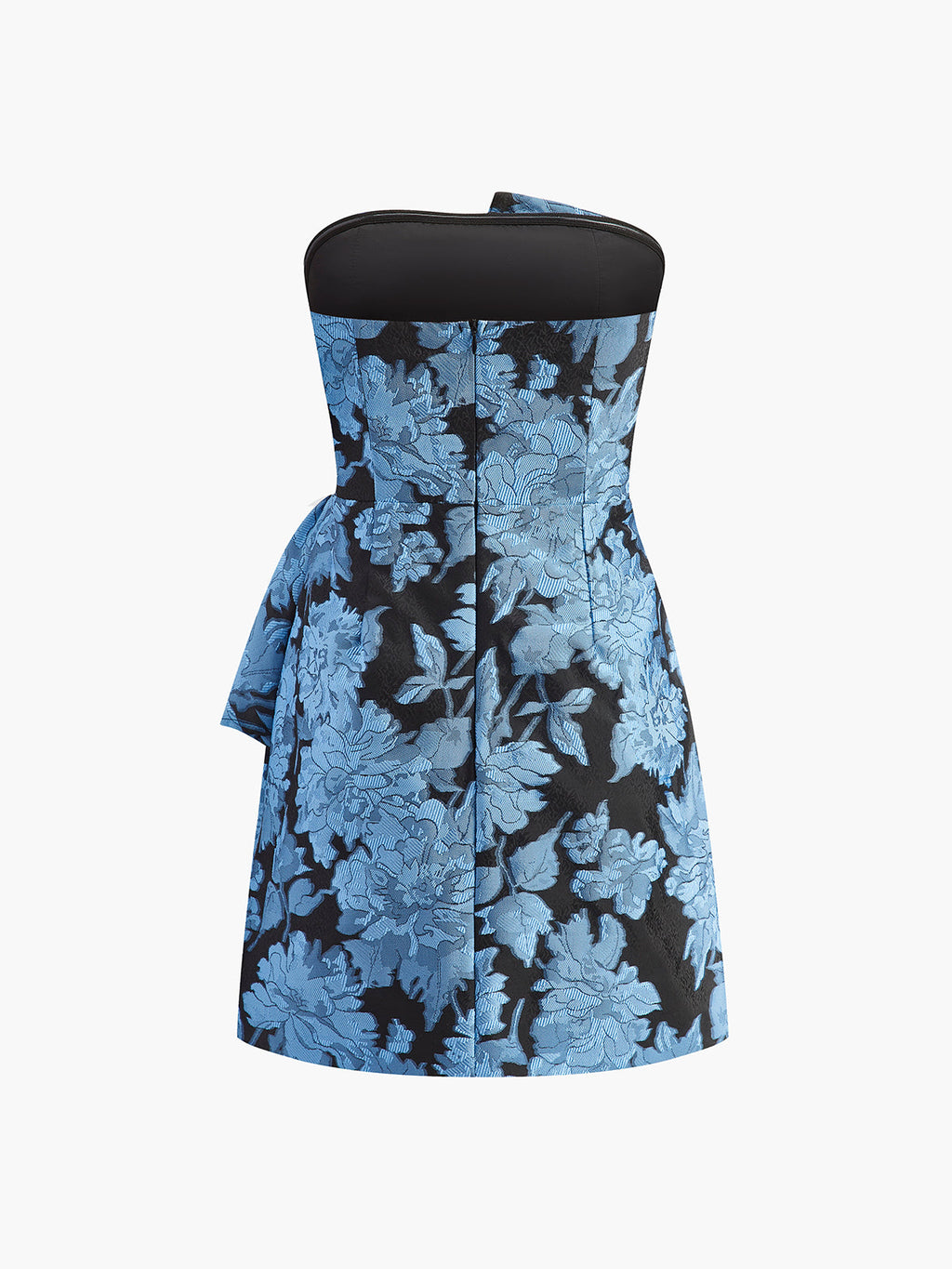 Asymmetrisches trägerloses Blumenkleid