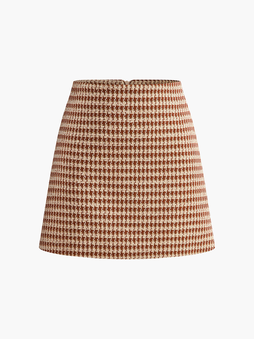 Jupe trapèze texturée taille haute avec fermeture éclair