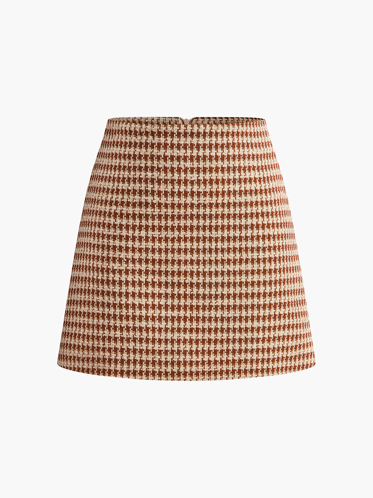 Jupe trapèze texturée taille haute avec fermeture éclair