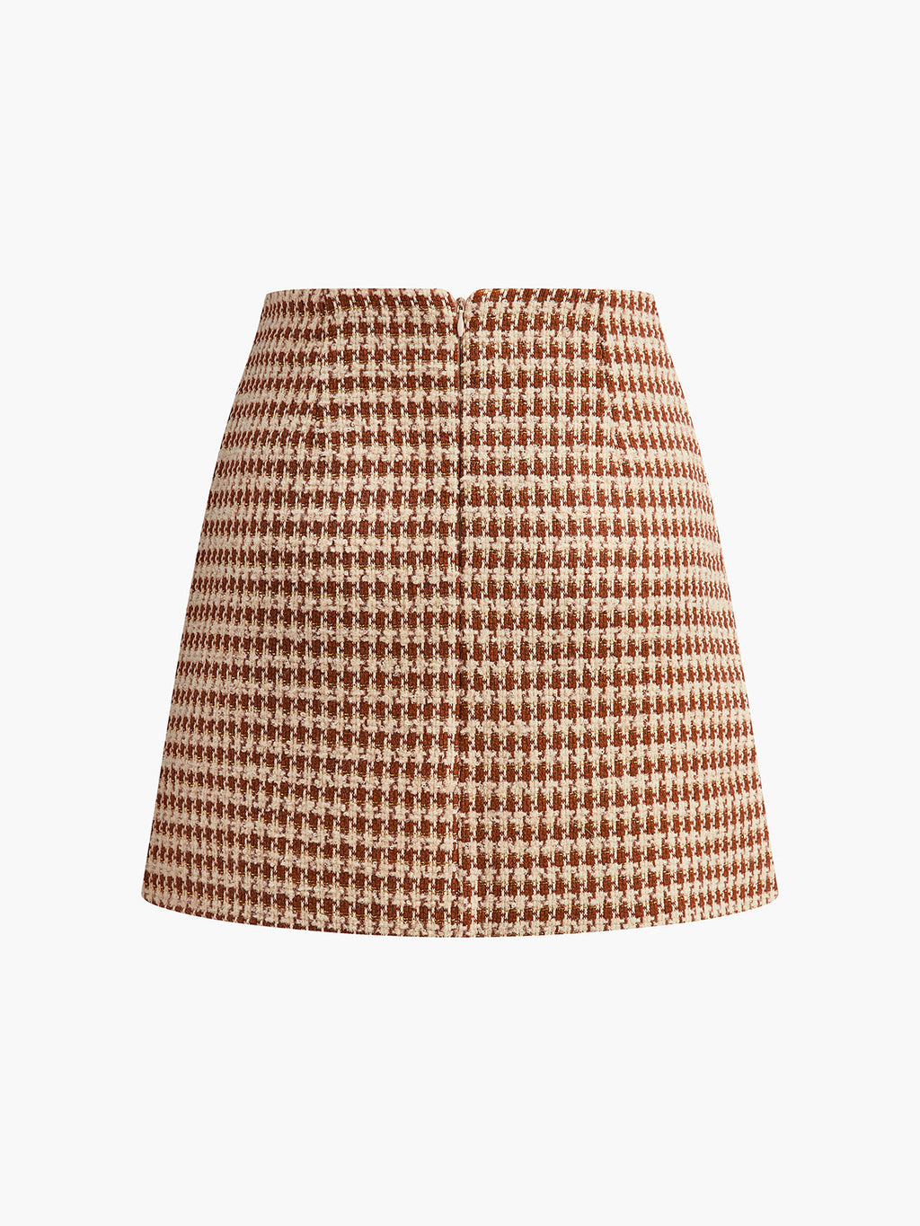 Jupe trapèze texturée taille haute avec fermeture éclair