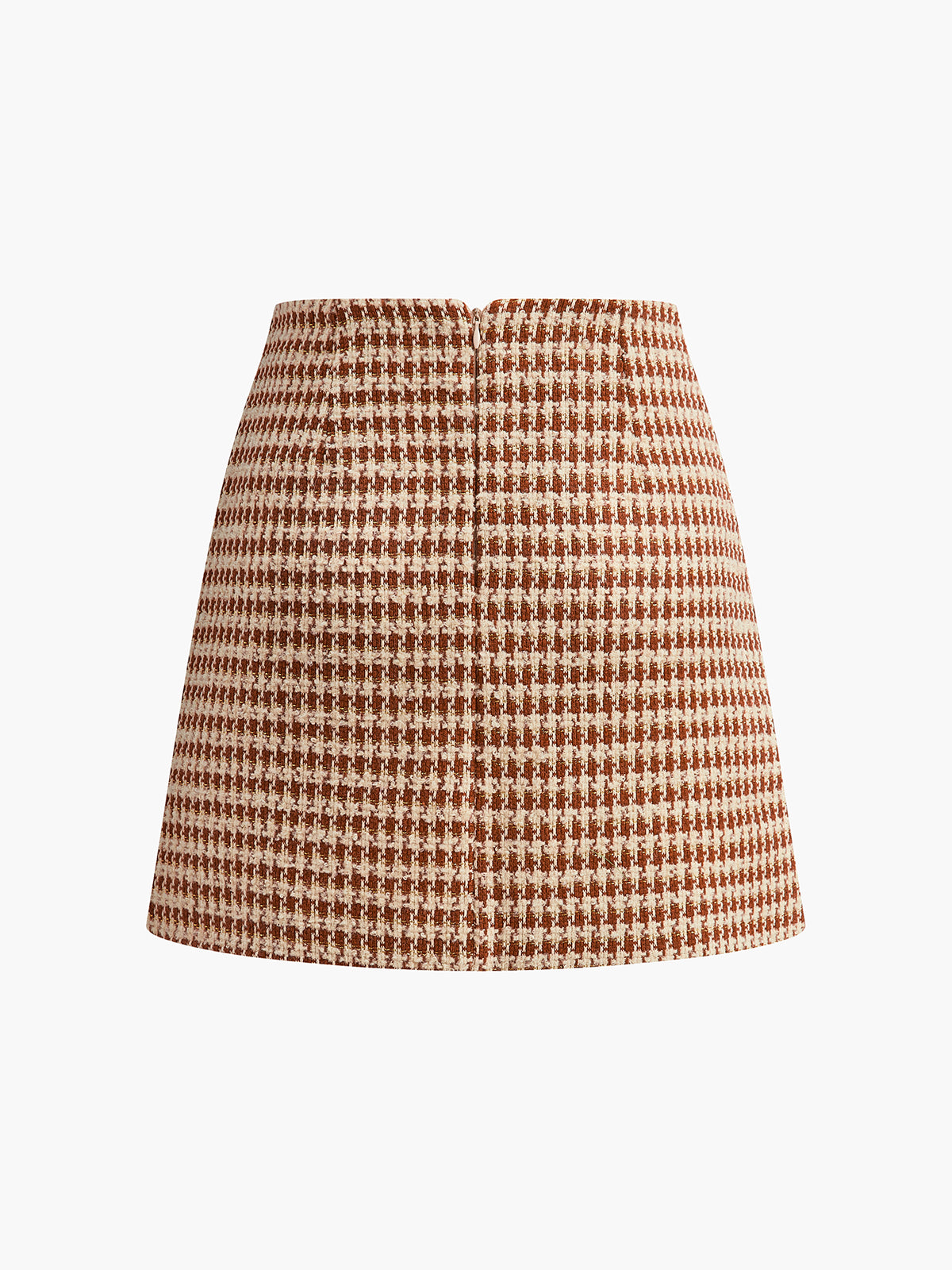 Jupe trapèze texturée taille haute avec fermeture éclair