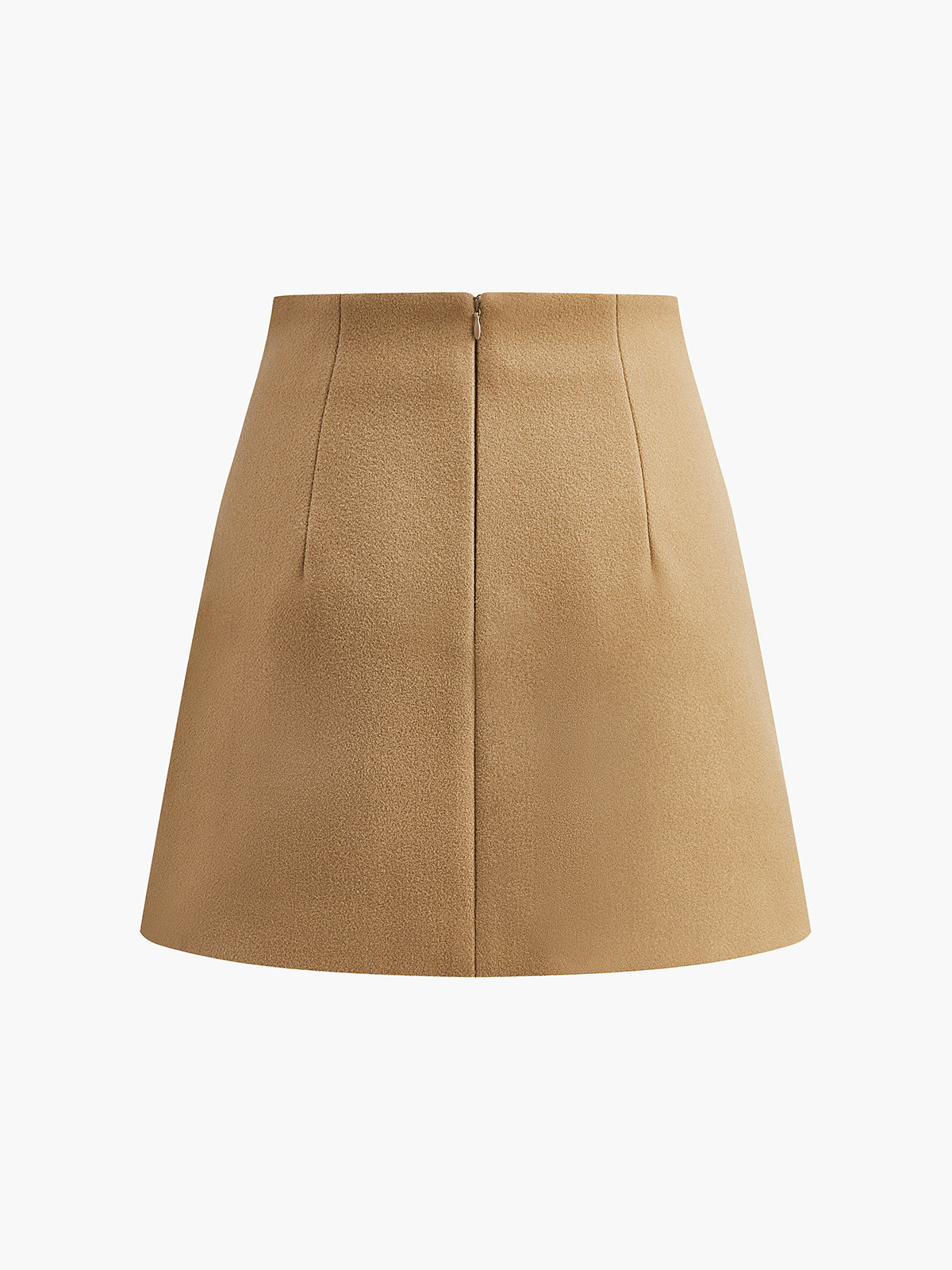 Hochtaillierter Rock mit Metallverzierung und Reißverschluss 