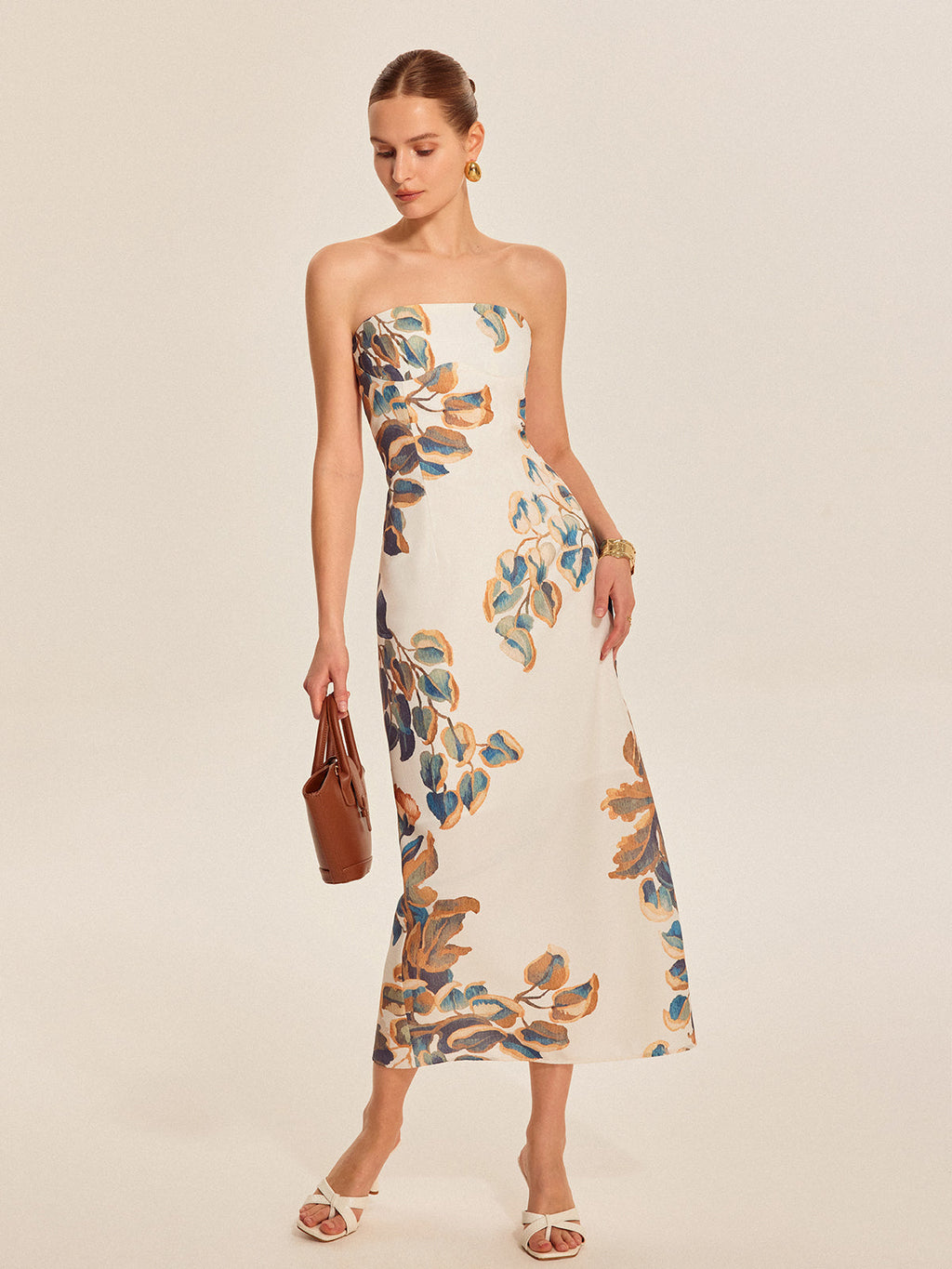 Robe bustier à imprimé floral