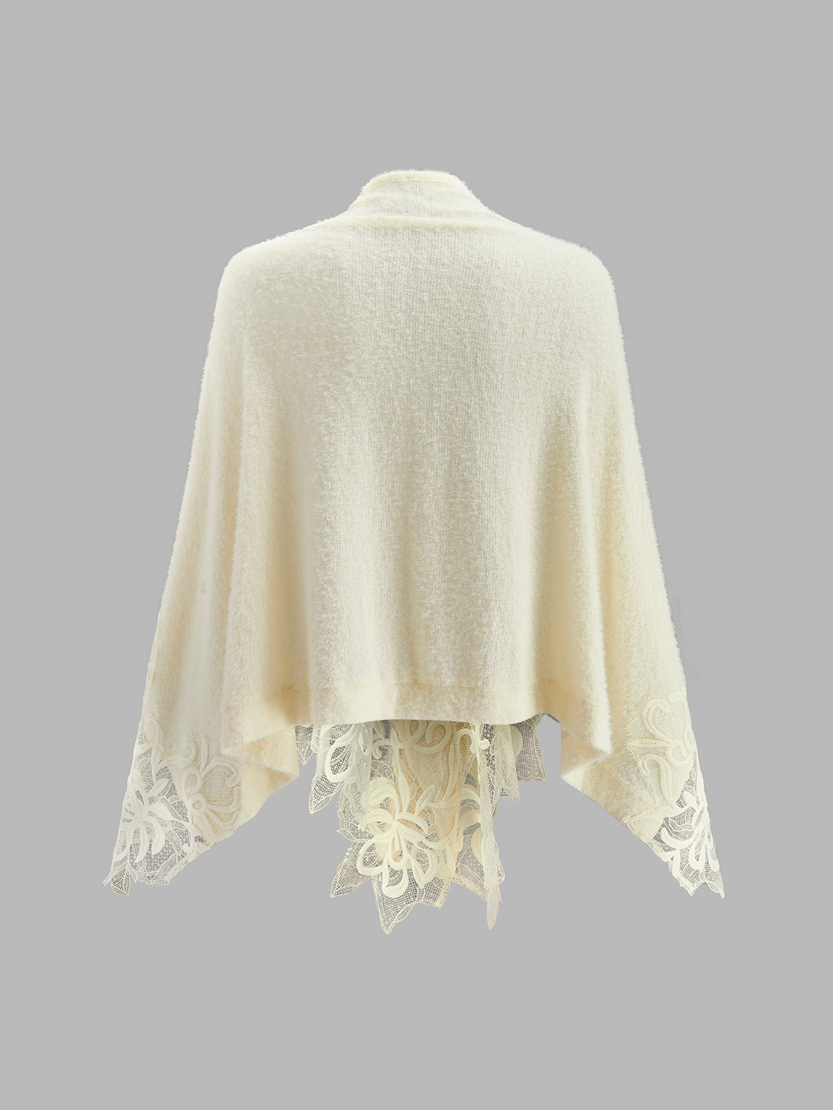 Floral Lace Trim Shawl
