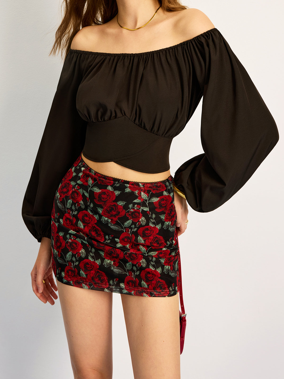 Off-Shoulder Bluse zum Binden