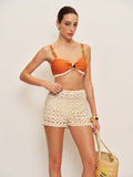 Ensemble Bikini Rétro Color Block Orné