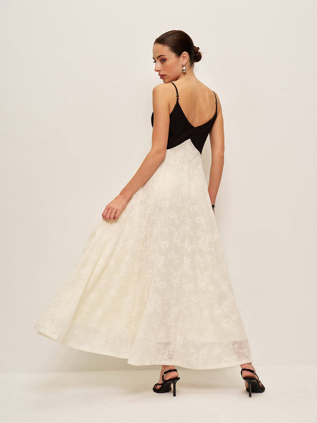 Two-Tone Twist-Front Cami Dress
