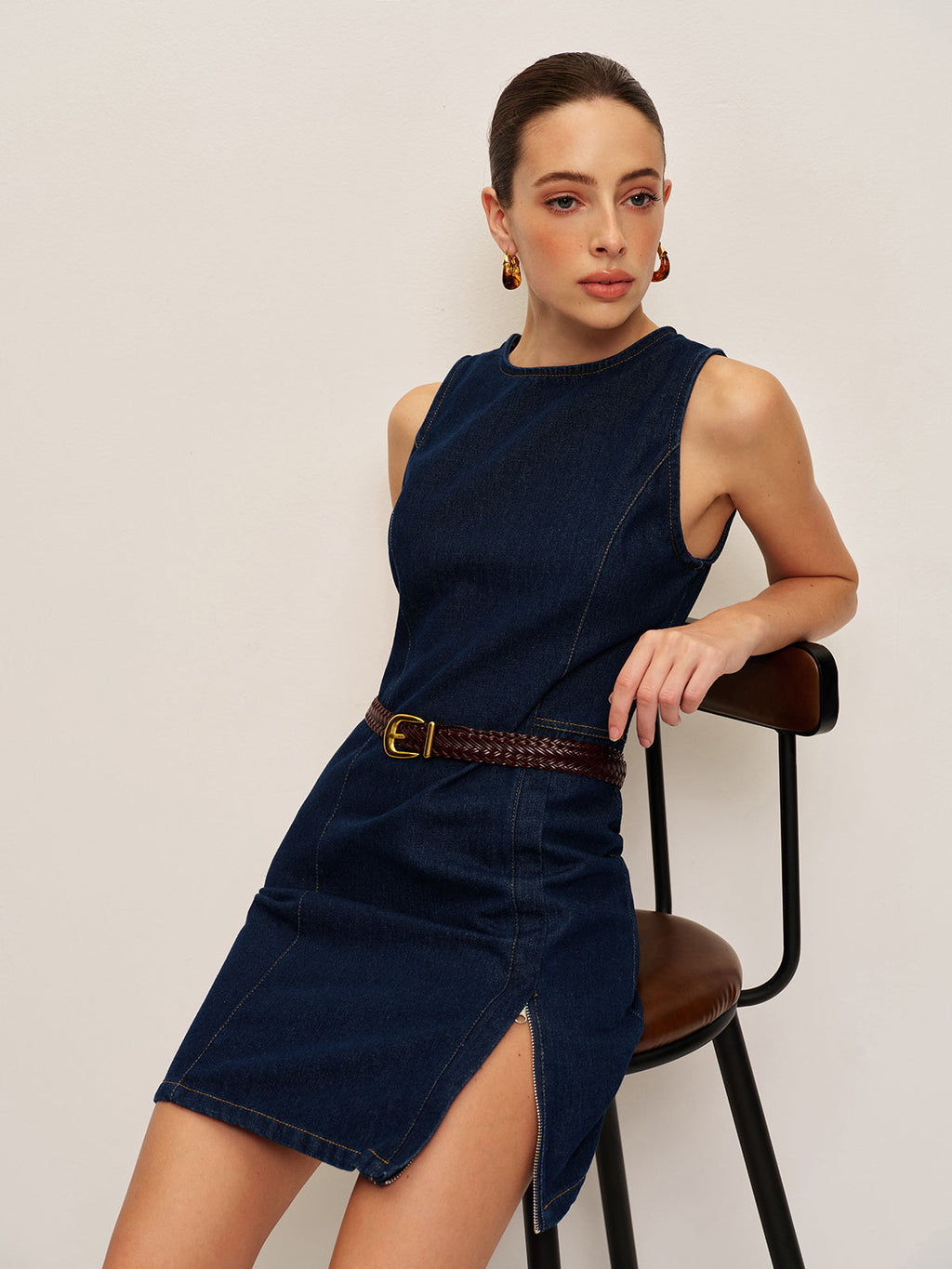 Jeans-Shiftkleid ohne Gürtel