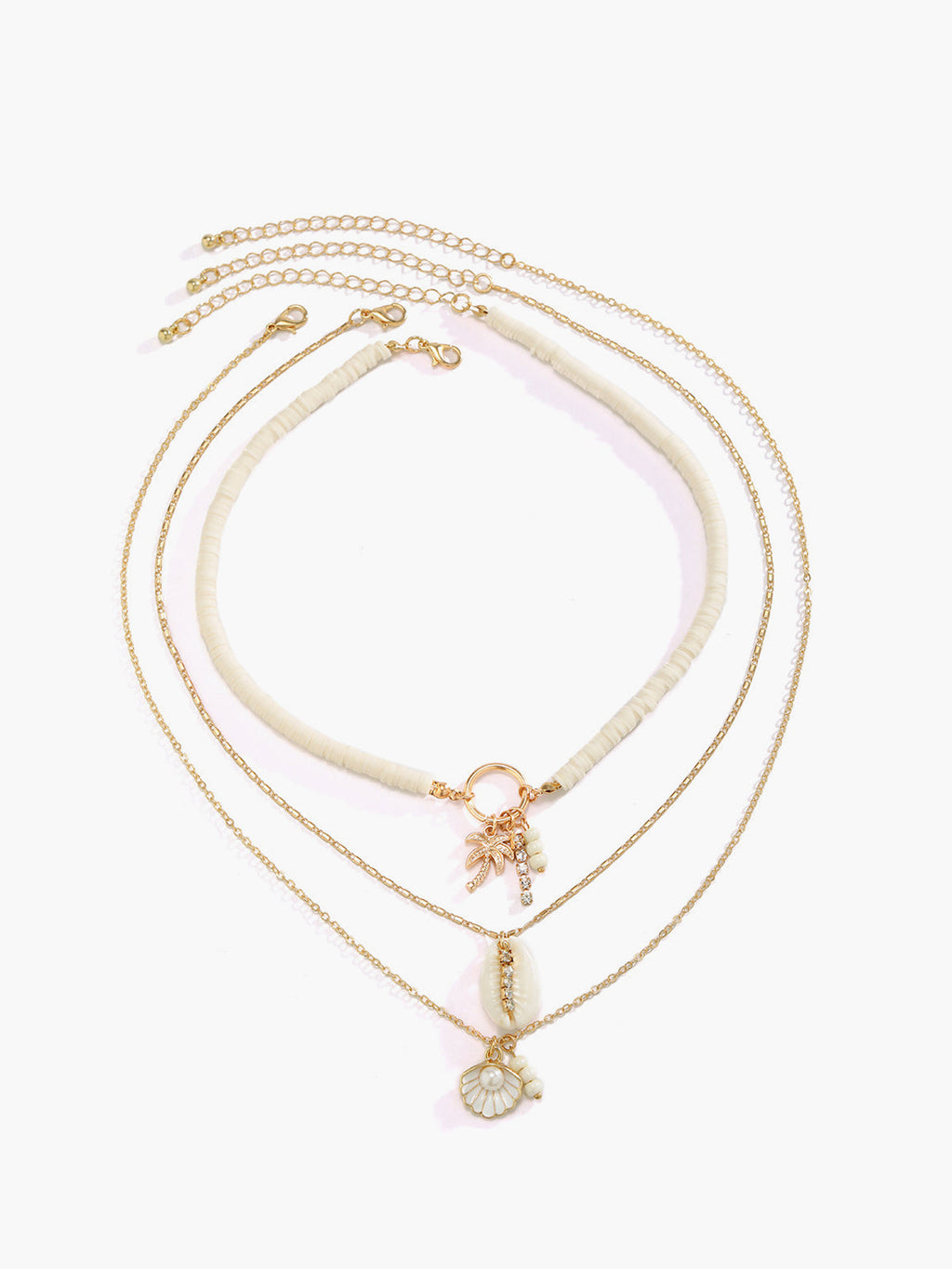 Collier triple rang de coquillages