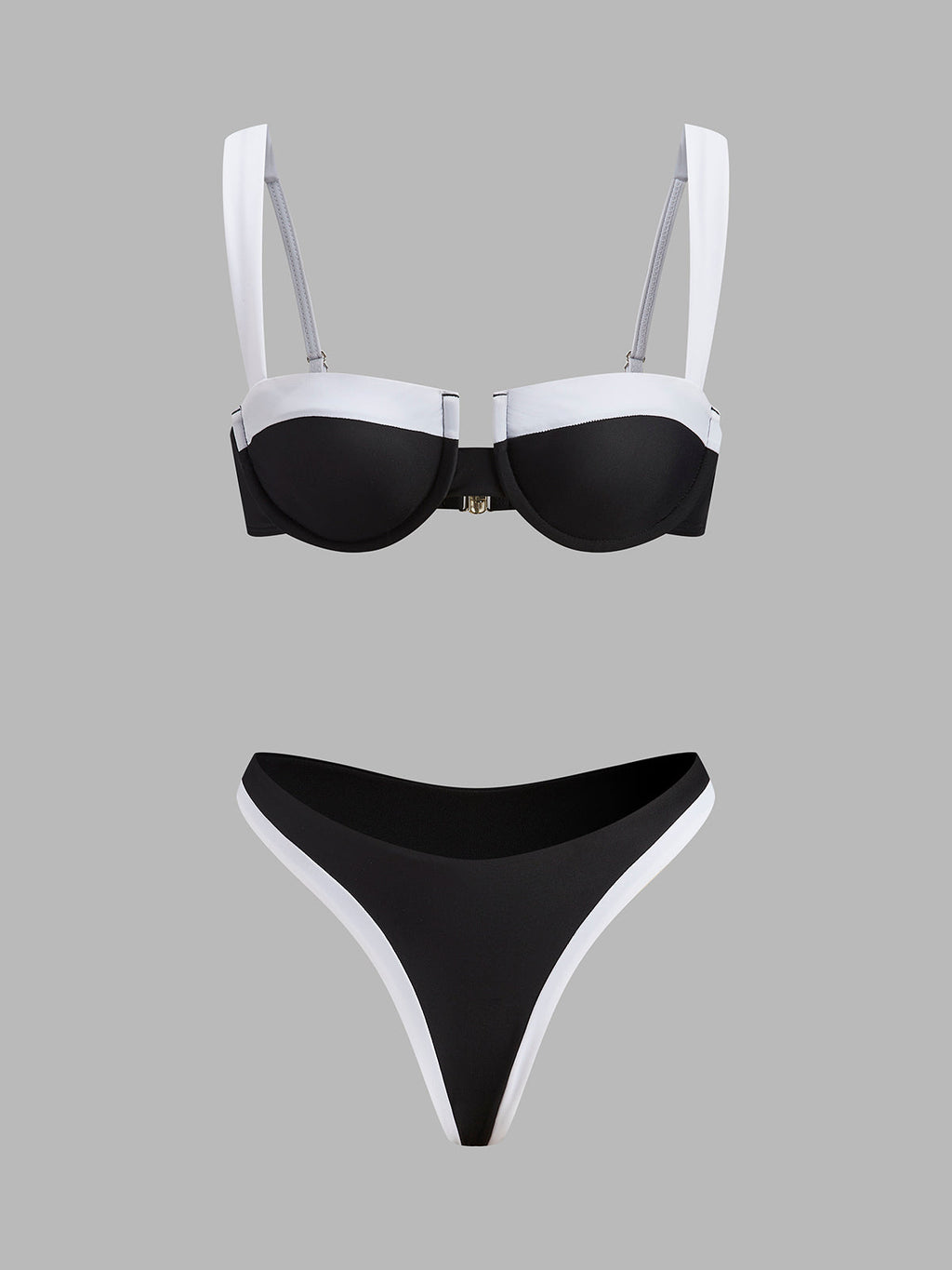 Ensemble bikini découpé avec bordure contrastante