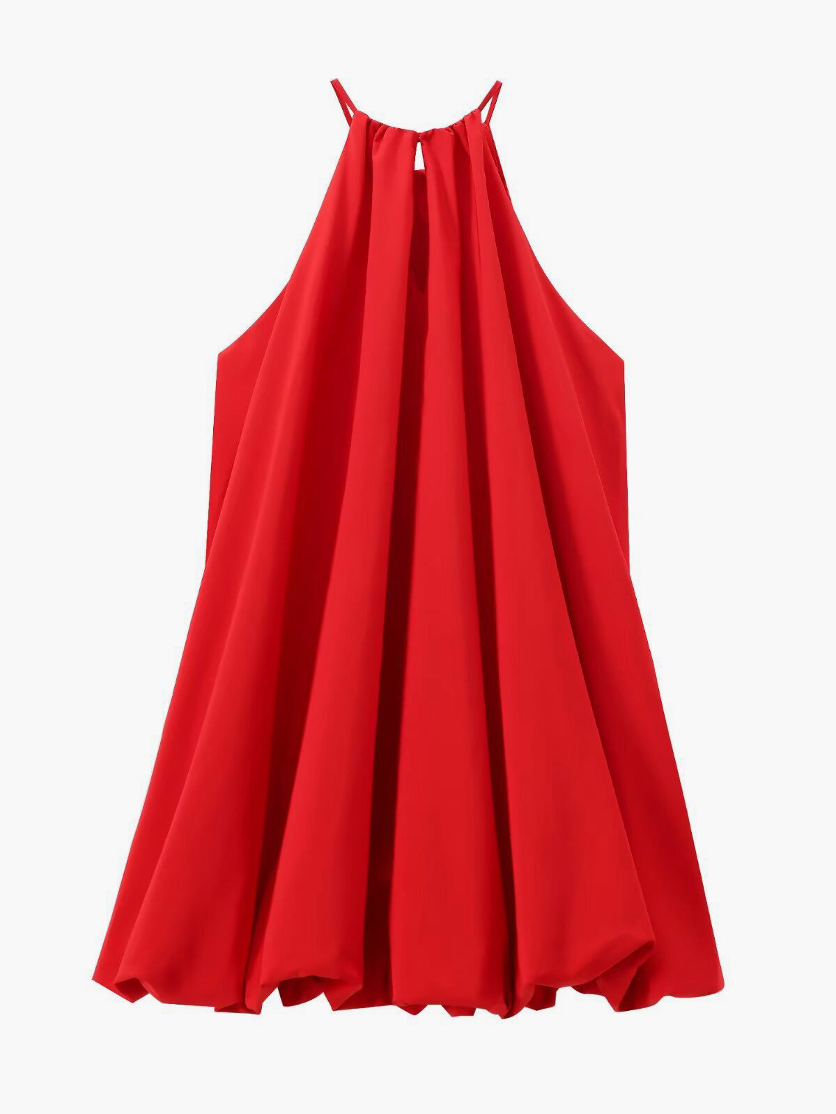 Robe plissée à col montant