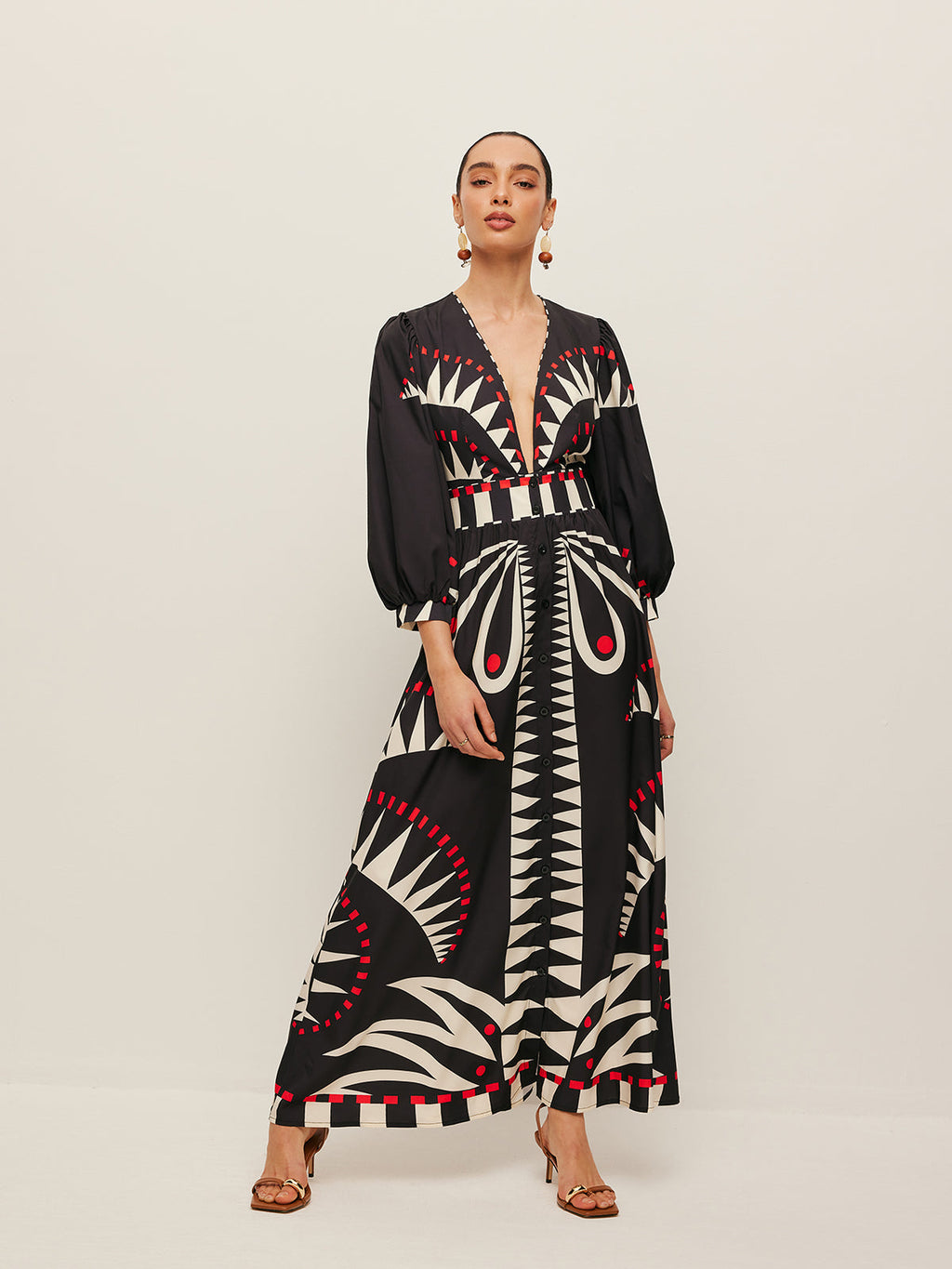 Robe Bohème Col V Fendue