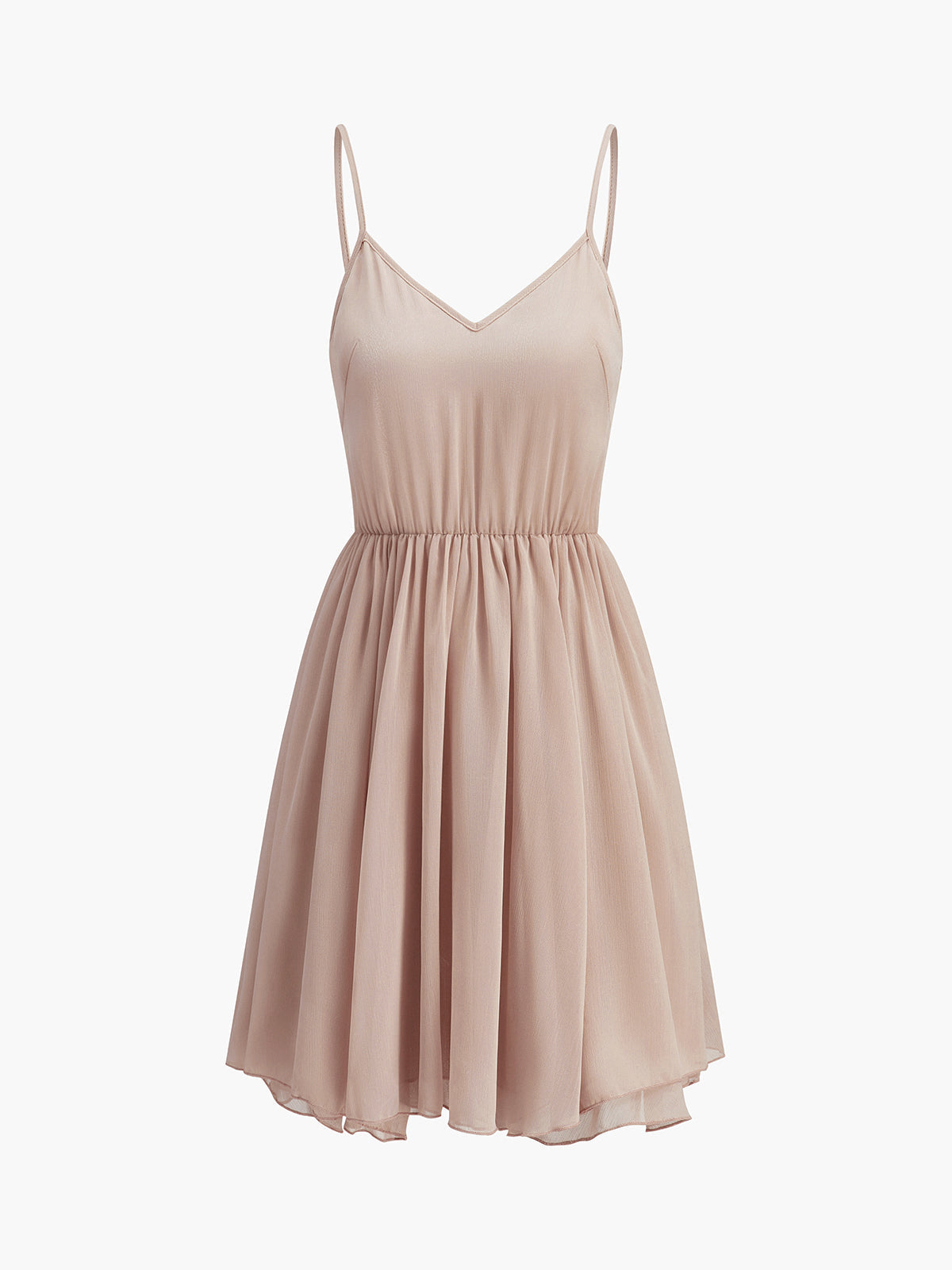 Semi-Sheer Chiffon Ruffle Dress With Outer Cape