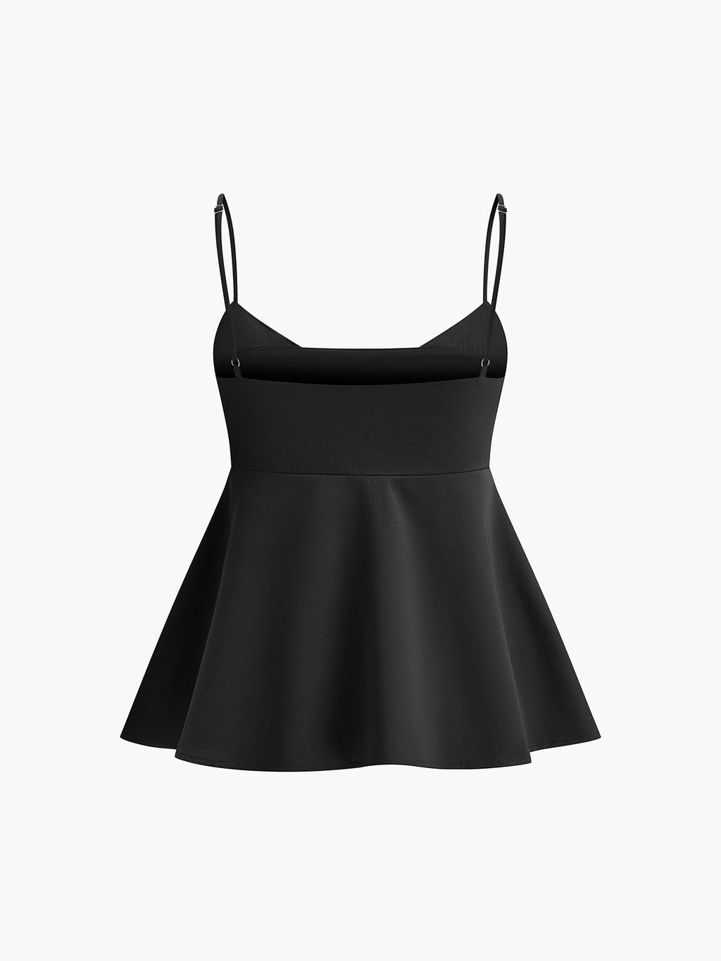 Spaghetti-Träger-Camisole-Oberteil mit ausgestelltem Saum