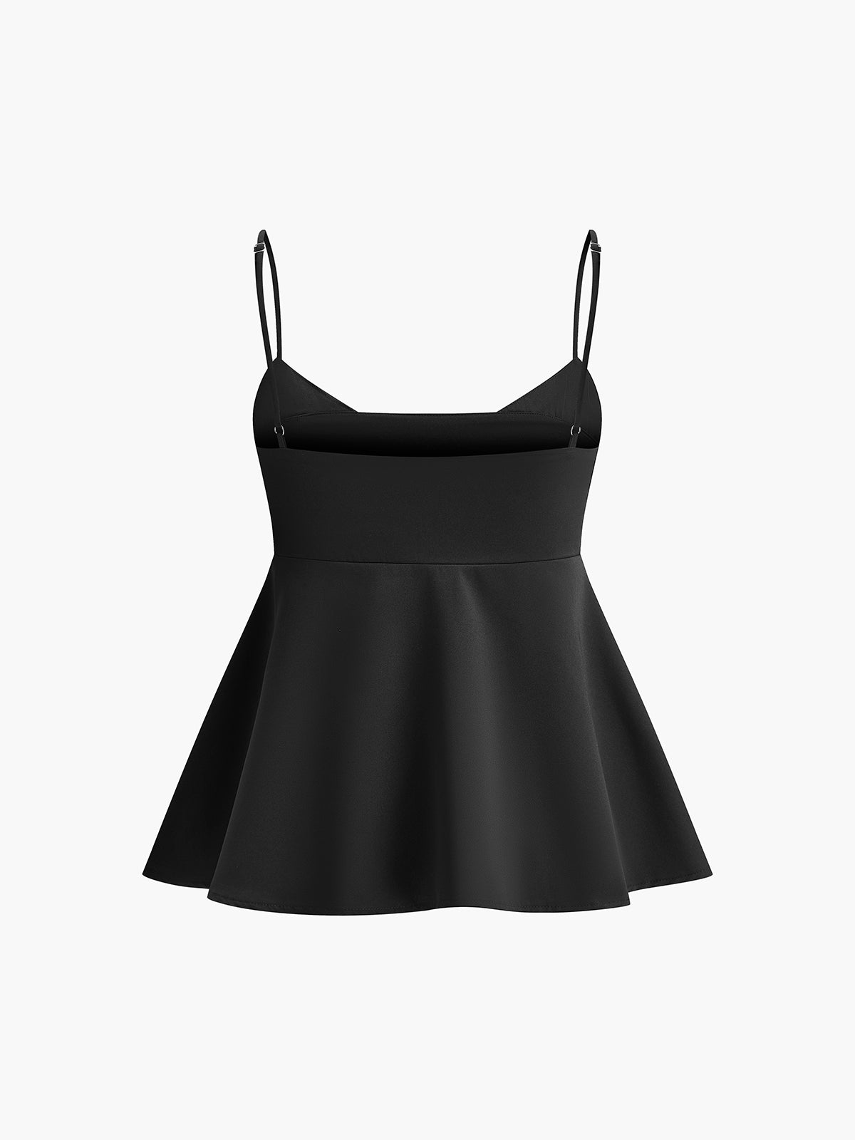 Spaghetti-Träger-Camisole-Oberteil mit ausgestelltem Saum