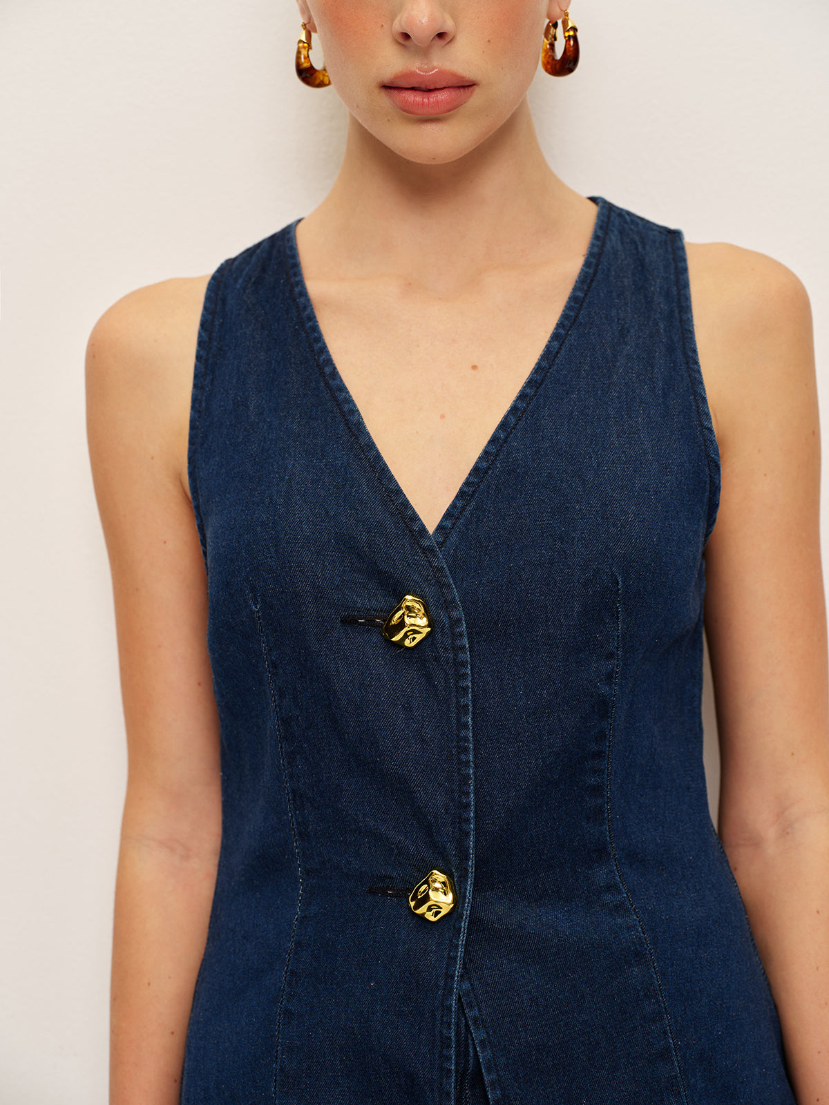 Classic Denim Button Vest