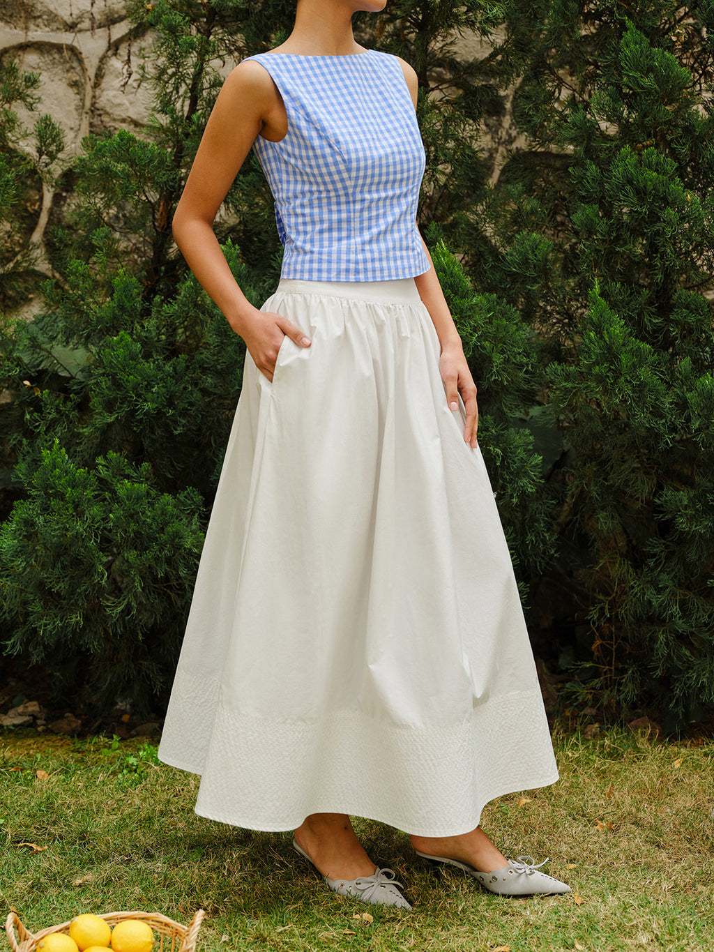 Jupe évasée taille haute