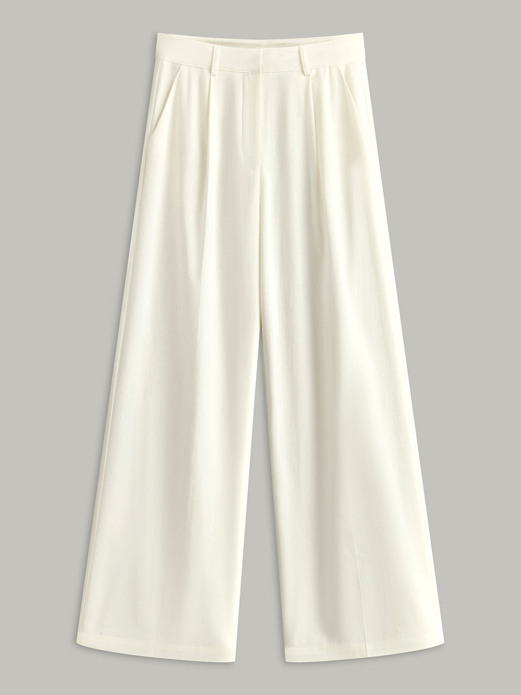 High-Waist-Hose mit Taschen aus Baumwolle & Leinen