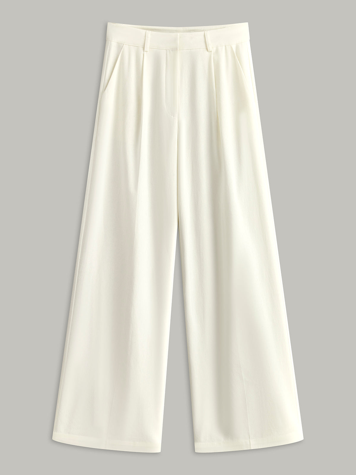 High-Waist-Hose mit Taschen aus Baumwolle & Leinen