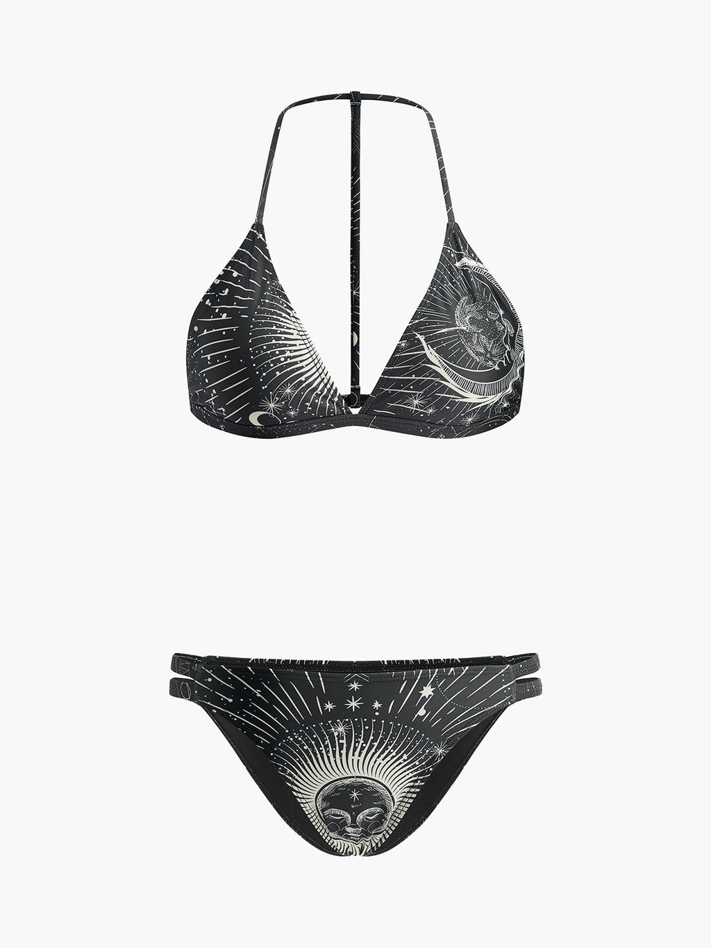 Astrologie-Druck Neckholder-Bikini-Set