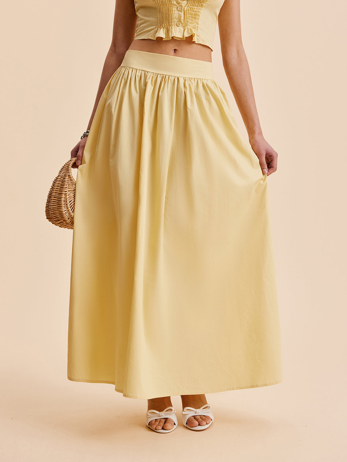 Ensemble jupe et haut court à volants 