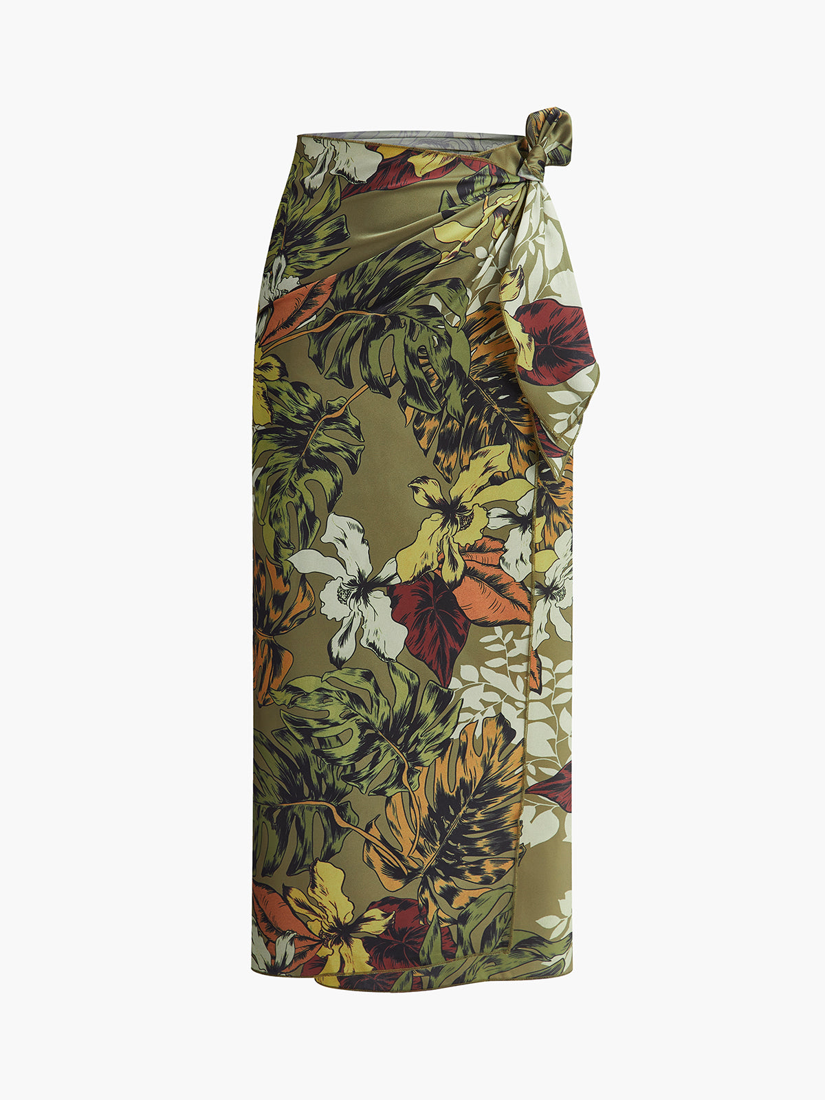 Tie Detail Floral Print Wrap Skirt