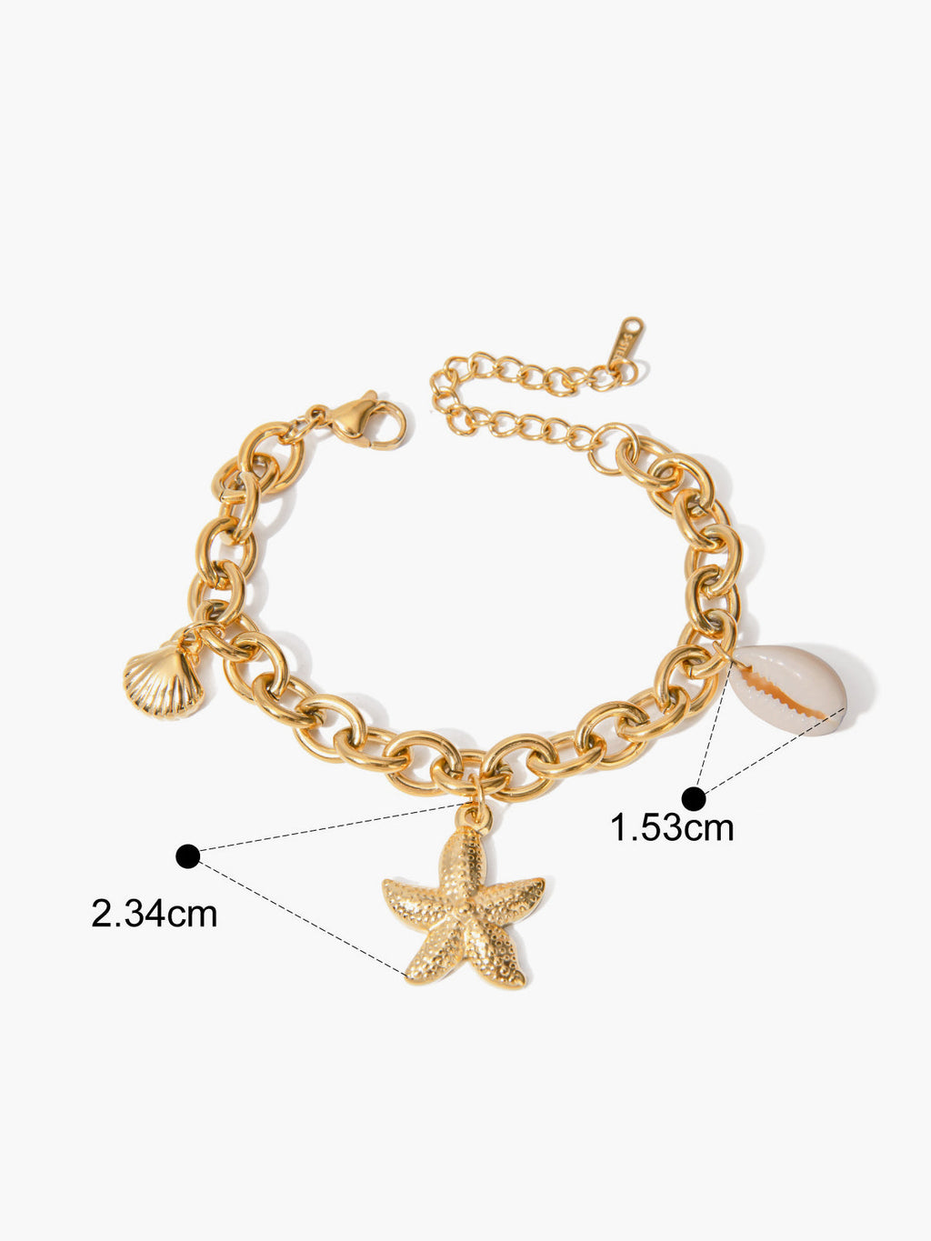 Goldkette Muschel-Charm-Armband
