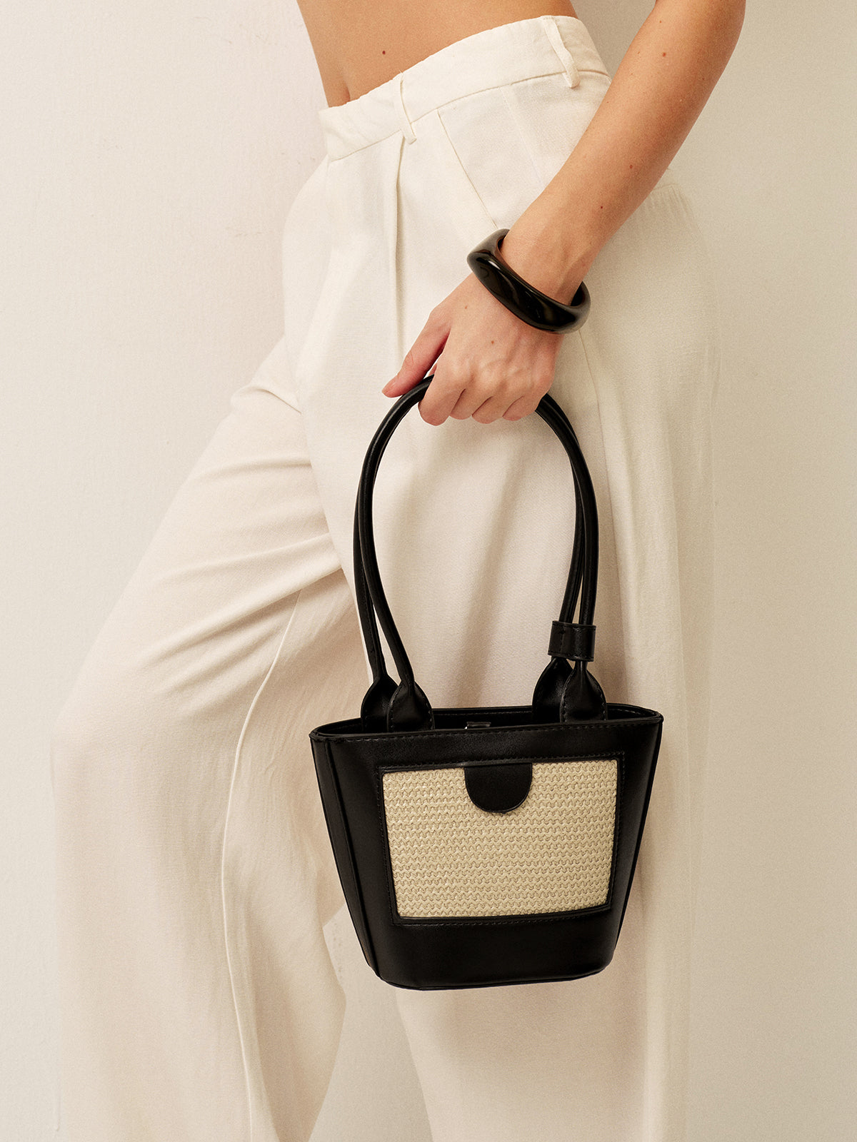 Gewebte zweifarbige Tote Bag
