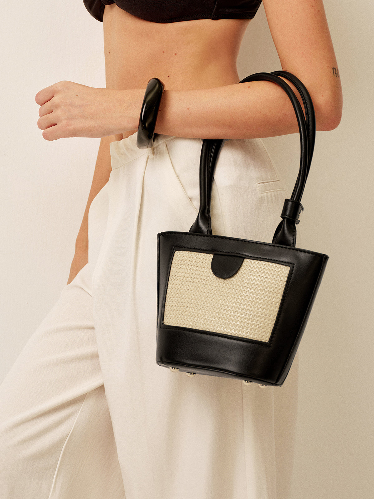 Gewebte zweifarbige Tote Bag