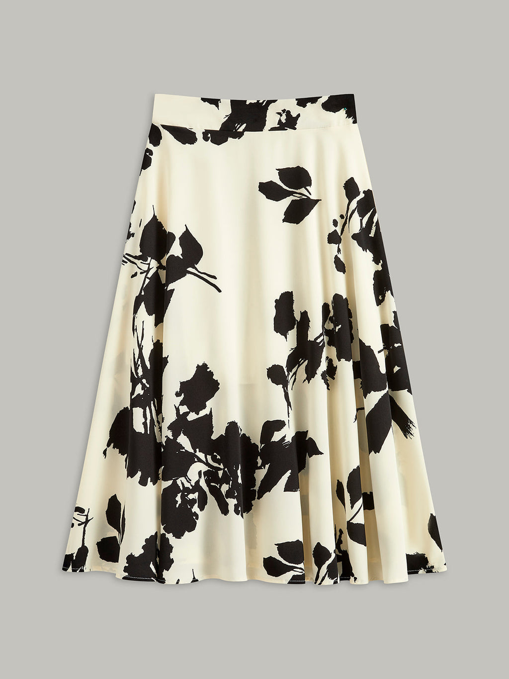 Abstract Floral Print A-Line Skirt