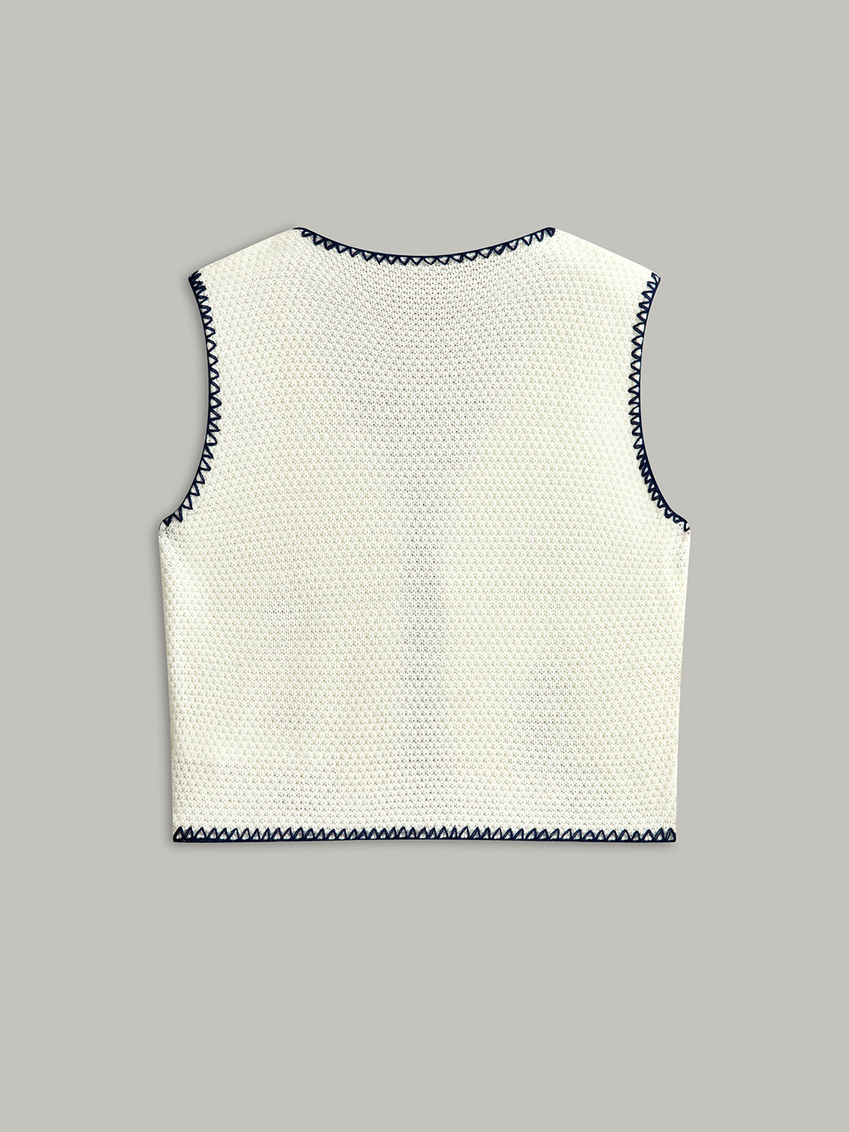 Embroidered Knit Tie-Front Vest