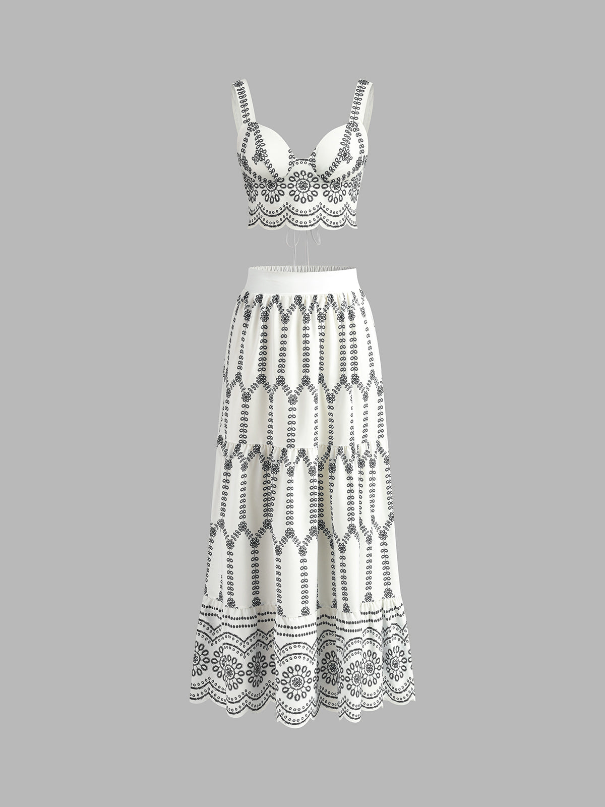 Ensemble jupe sans manches imprimée à nouer dans le dos 