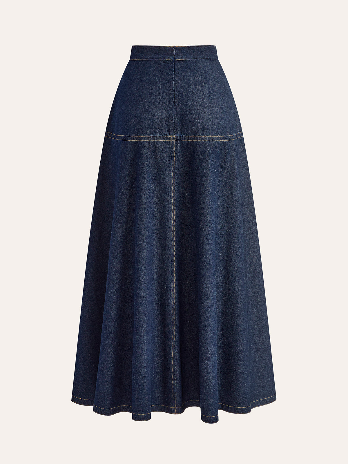 A-Line Denim Skirt With Side Pockets