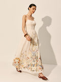 Square Neck Floral Print Dress