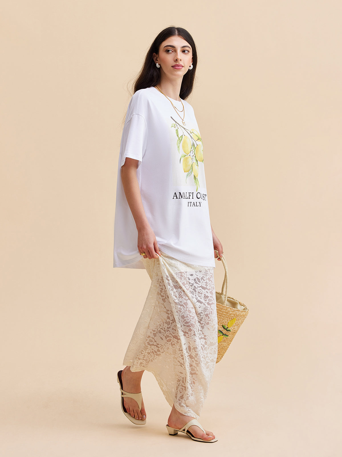 Halbtransparenter Spitzenrock 