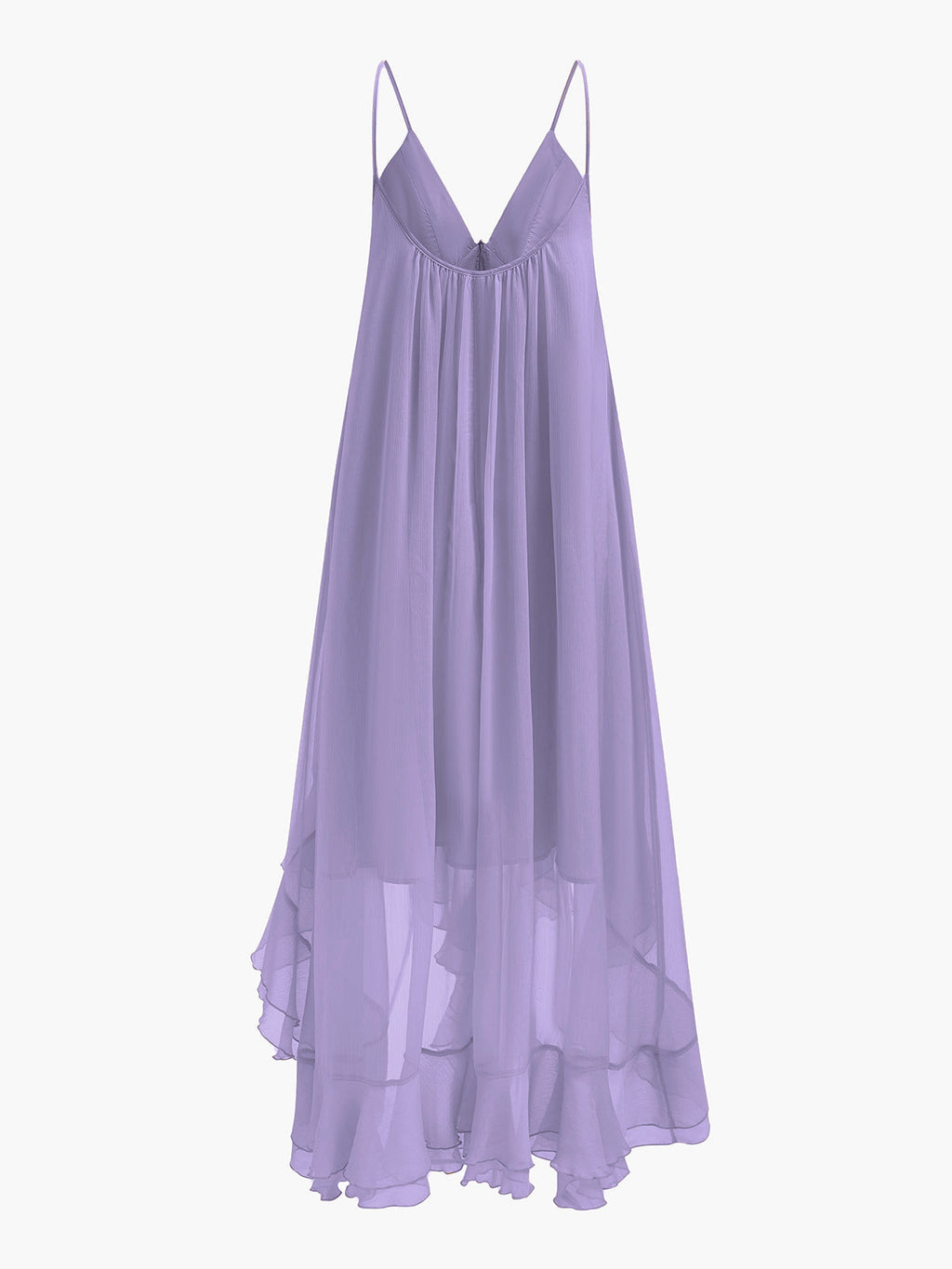 Halbtransparente Chiffon-Lagenkleid mit Umhang