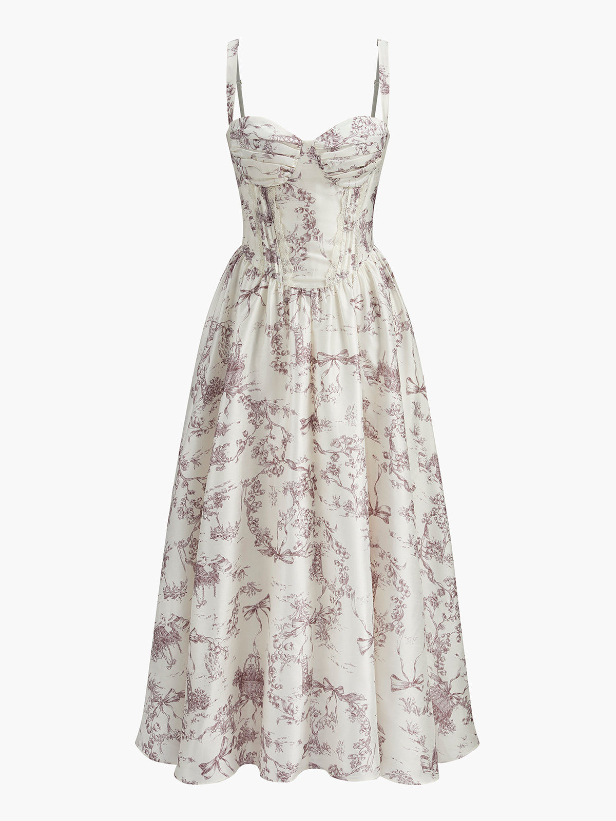 Korsettkleid mit Toile-Muster