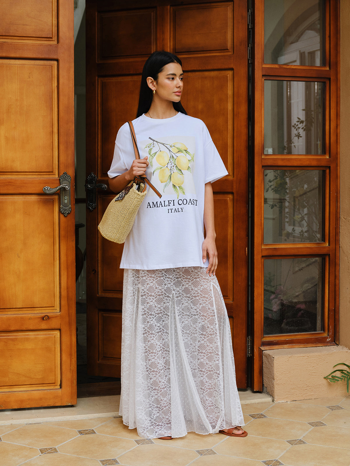 Cotton Print Oversized T-Shirt