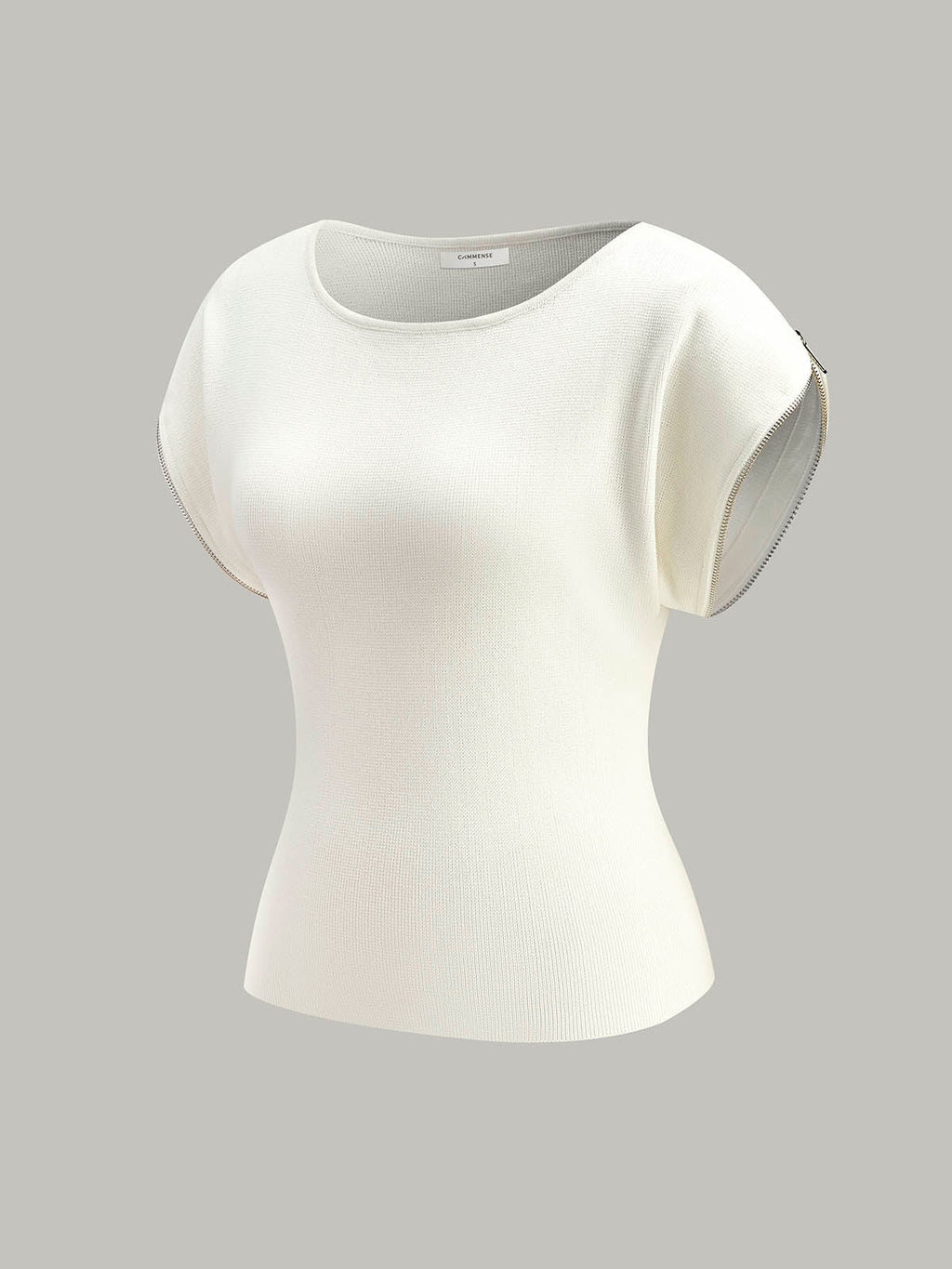 Short-Sleeve Ribbed Knit Top