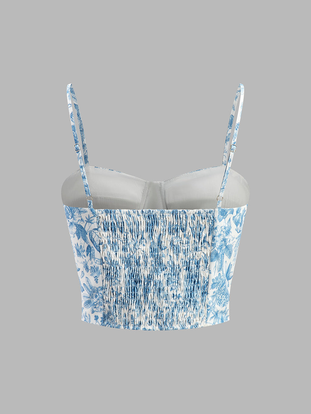 Korsett-Crop-Top mit Blumenmuster