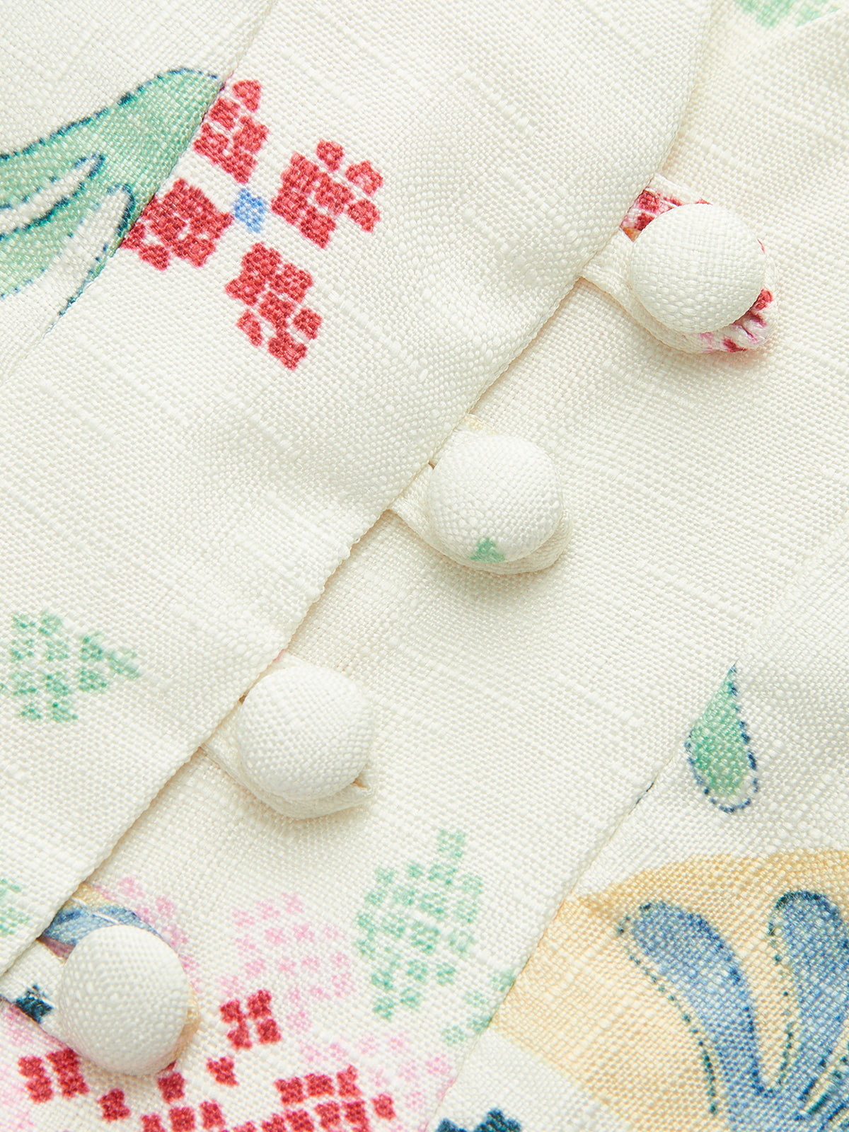 Floral Embroidered Button Detail Vest