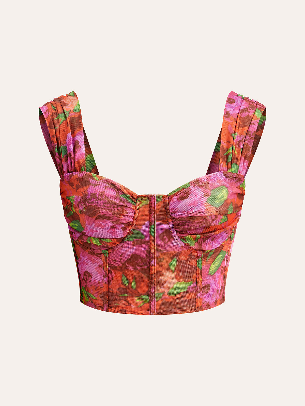 Haut Corset en Mesh Floral
