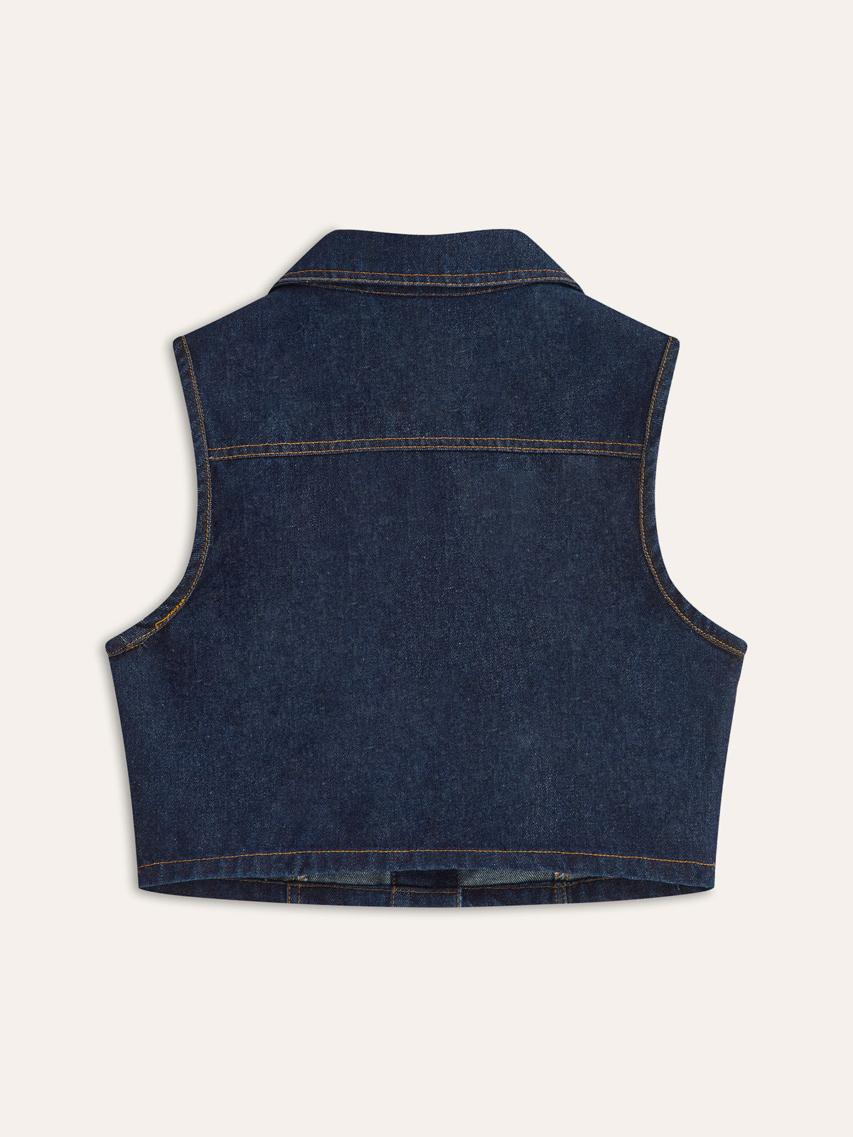 Denim Button-Up Sleeveless Vest