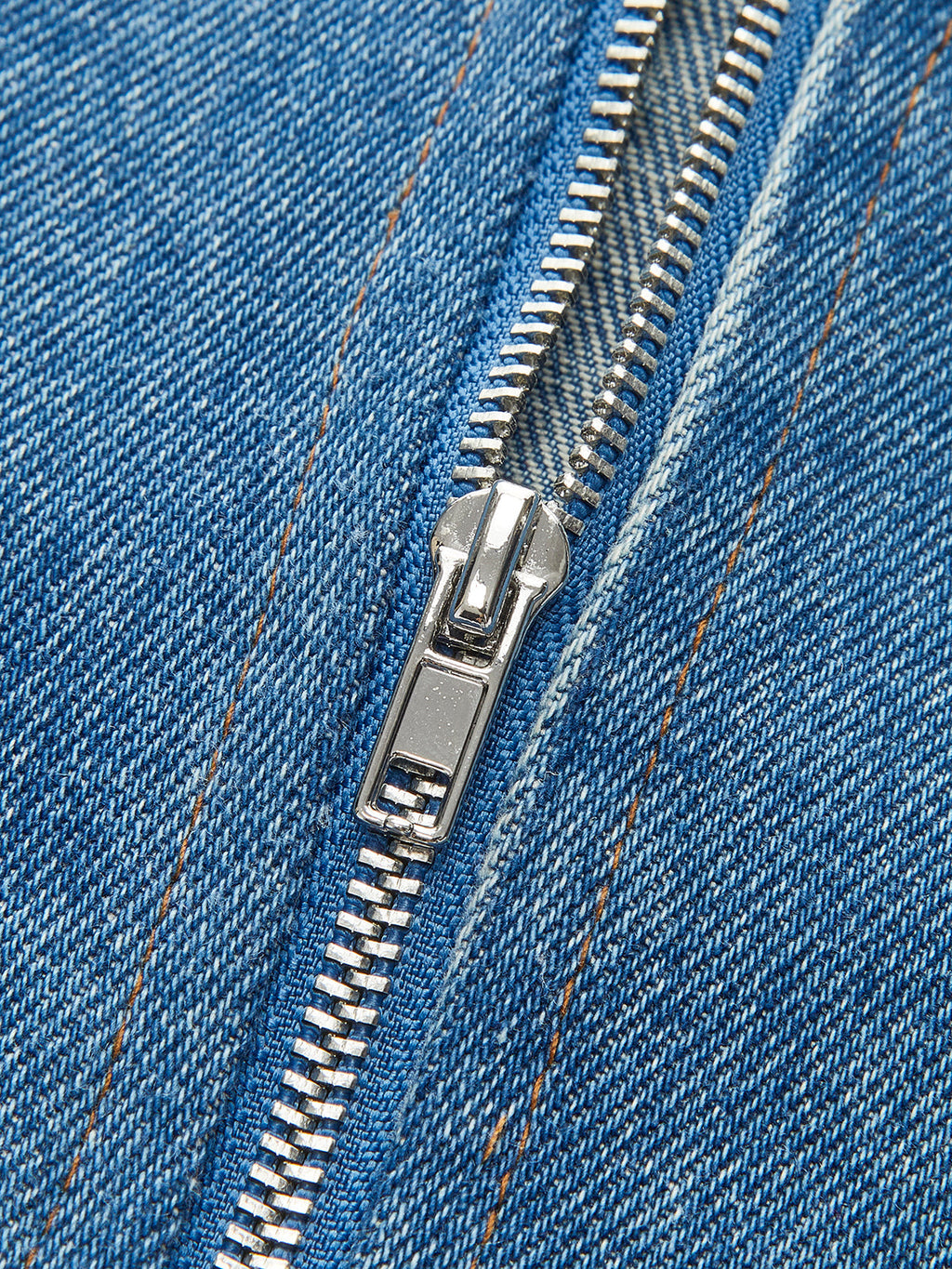 Korsettoberteil mit Denim-Einsatz und Kontrastträgern