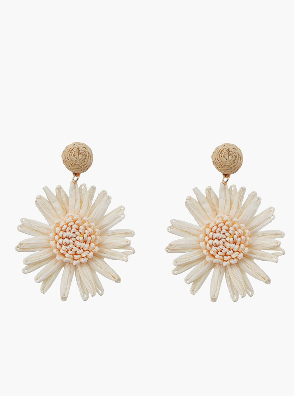 Raffia Flower Drop Earrings