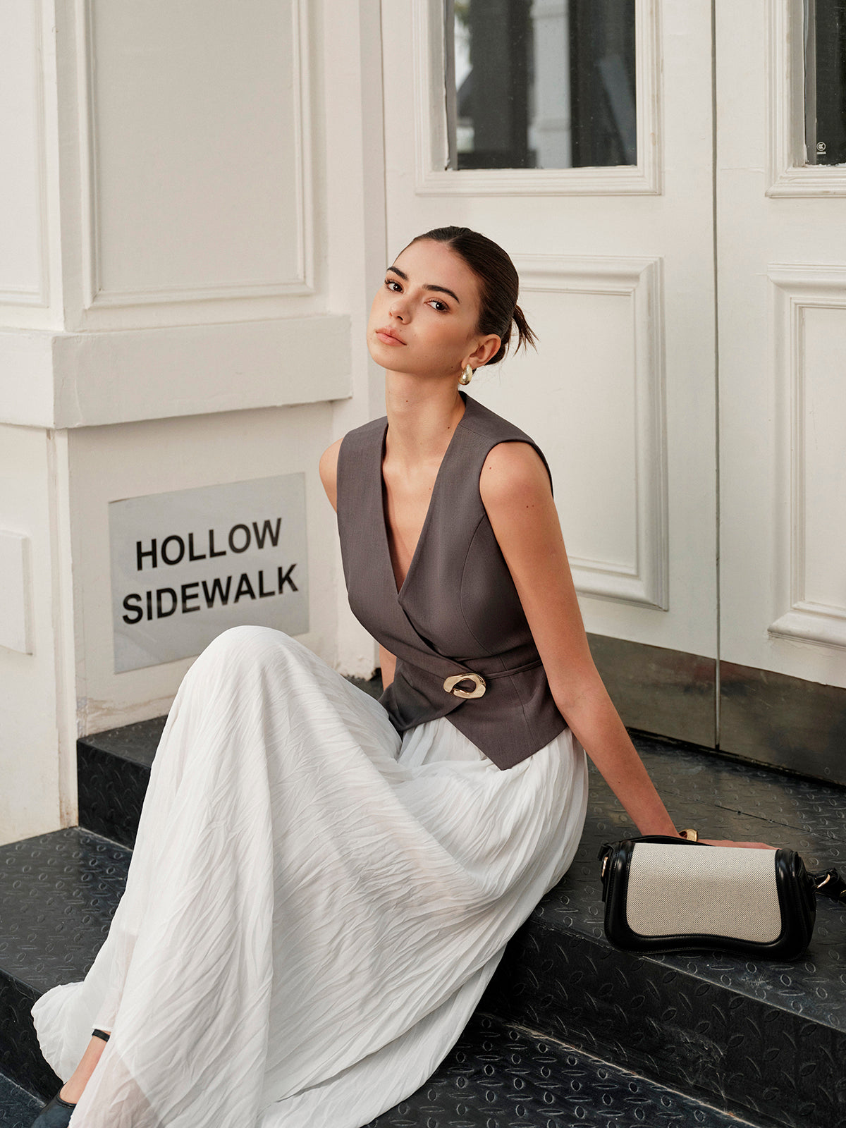 Maxirock mit elastischem Bund und Falten 